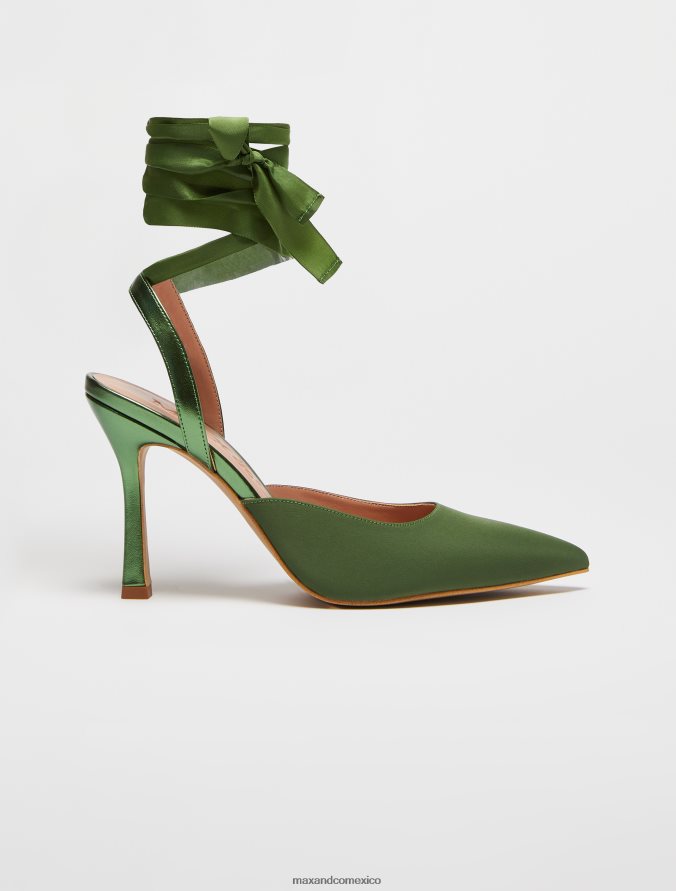 MAX&Co. mujer zapatos de salón de raso Z860B944 zapatos verde